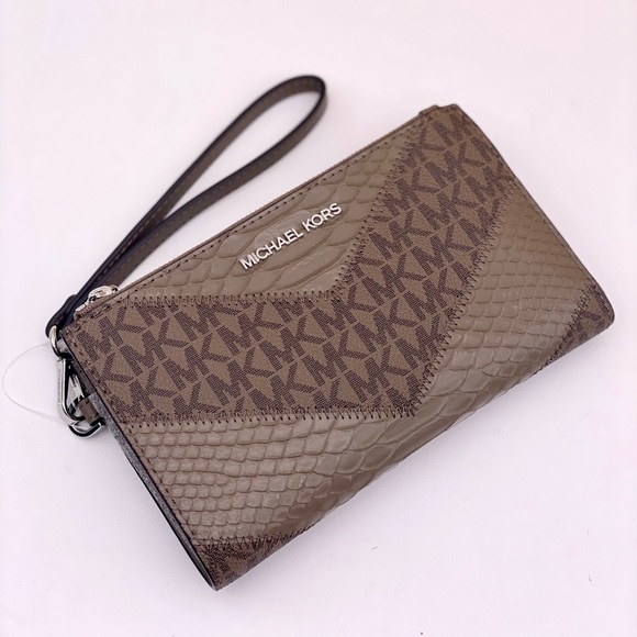 Michael Kors DoubleZip Wallet Wristlet Phone Case Dusk - Picture 5 of 15